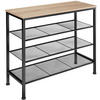 SCHUHREGAL Newport,80,5 x 30,5 x 72,5 cm,Industrial Holz hell, Eiche Sonoma - Naturfarben, Metall (30.5/72.5/80.5cm) - tectake