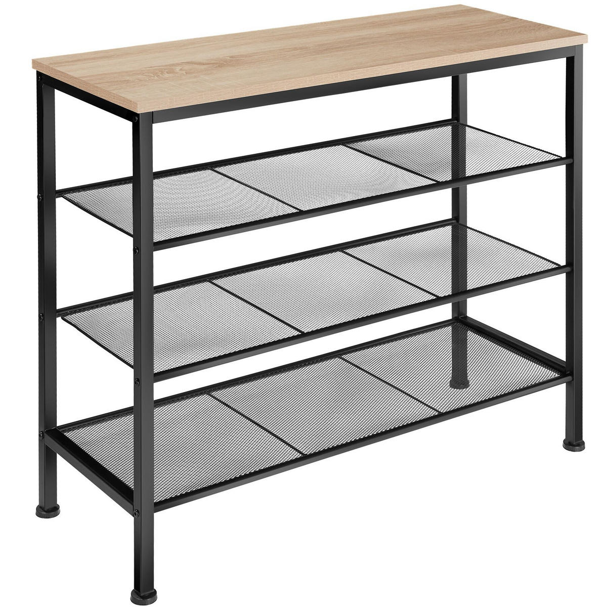 SCHUHREGAL Newport,80,5 x 30,5 x 72,5 cm,Industrial Holz hell, Eiche Sonoma - Naturfarben, Metall (30.5/72.5/80.5cm) - tectake