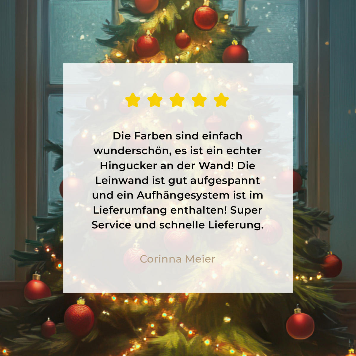 LEINWANDBILD Weihnachtsbaum - Geschenk - Winter Deko Groß 90x90 cm - Grün, Textil (90/90cm) - MuchoWow
