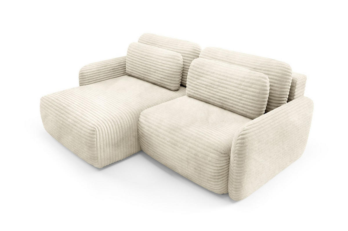 ECKSOFA Simone Mit Schlaffunktion - Creme, Holzwerkstoff/Textil (240/165cm) - Fun Möbel