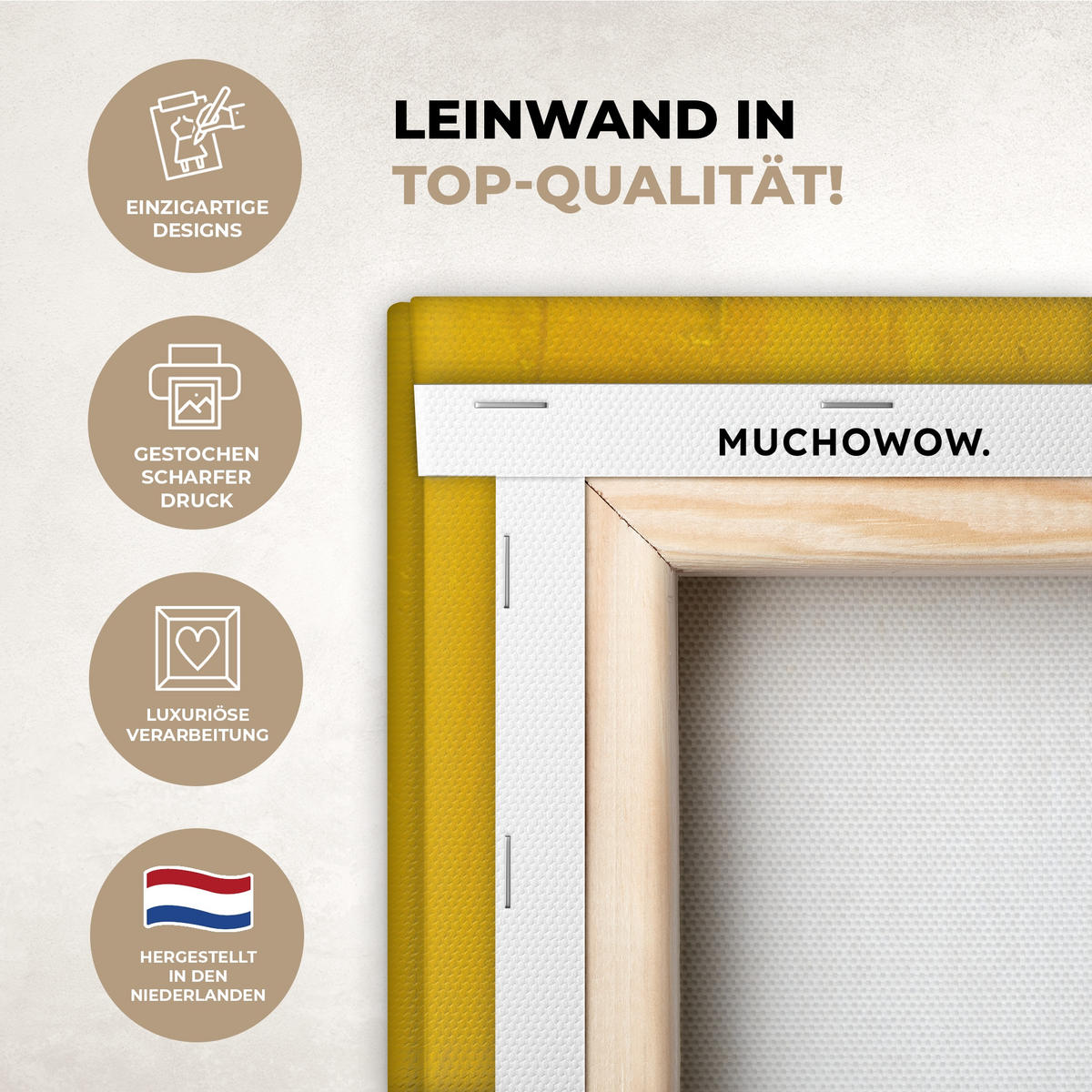 LEINWANDBILD Frida Kahlo - Frau - Gelb - Blau - Blumen Wandbilder 80x60 cm - Gelb, Textil (80/60cm) - MuchoWow