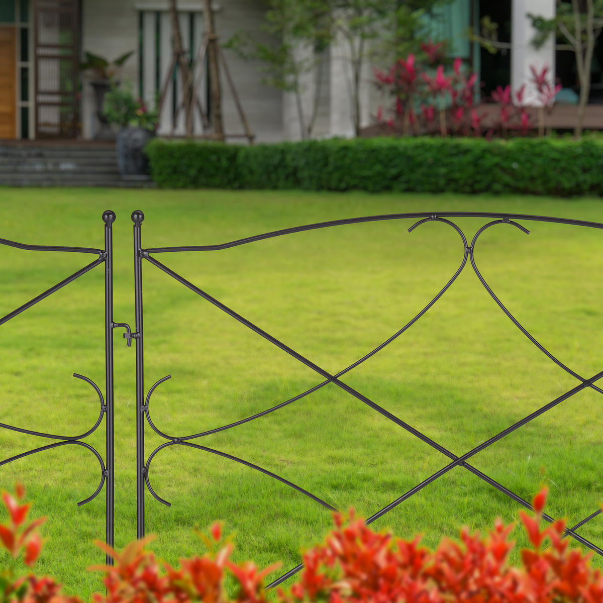 6XOPLOCENÍ postele - černá, kov (59.5/60/1cm) - Relaxdays