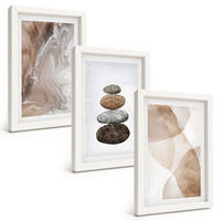 BILDER SET 3er Set - 20x30 cm Weißer Rahmen - Abstrakte Pastellformen - Weiß, Kunststoff (20/30cm) - TULUP