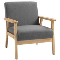 POLSTERSESSEL 64/70/72 cm in Grau mit Holzgestell und breiter Sitzfläche - Grau, Textil (70/72/64cm) - BEAOK