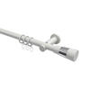 GARDINENSTANGEN-SET Platon Tanara 160 cm, 1-läufig, 20 mm Ø Weiß - Chromfarben/Weiß, Metall (160cm) - INTERDECO
