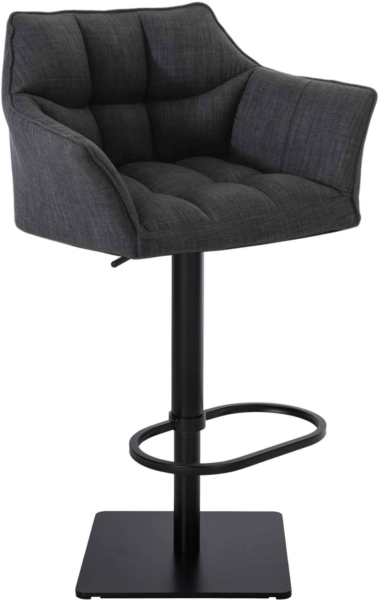 BARHOCKER Stoff Dunkelgrau - Dunkelgrau/Schwarz, Textil/Metall (64/88/45cm) - CLP