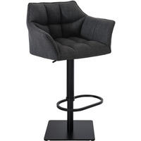 BARHOCKER Stoff Dunkelgrau - Dunkelgrau/Schwarz, Textil/Metall (64/88/45cm) - CLP