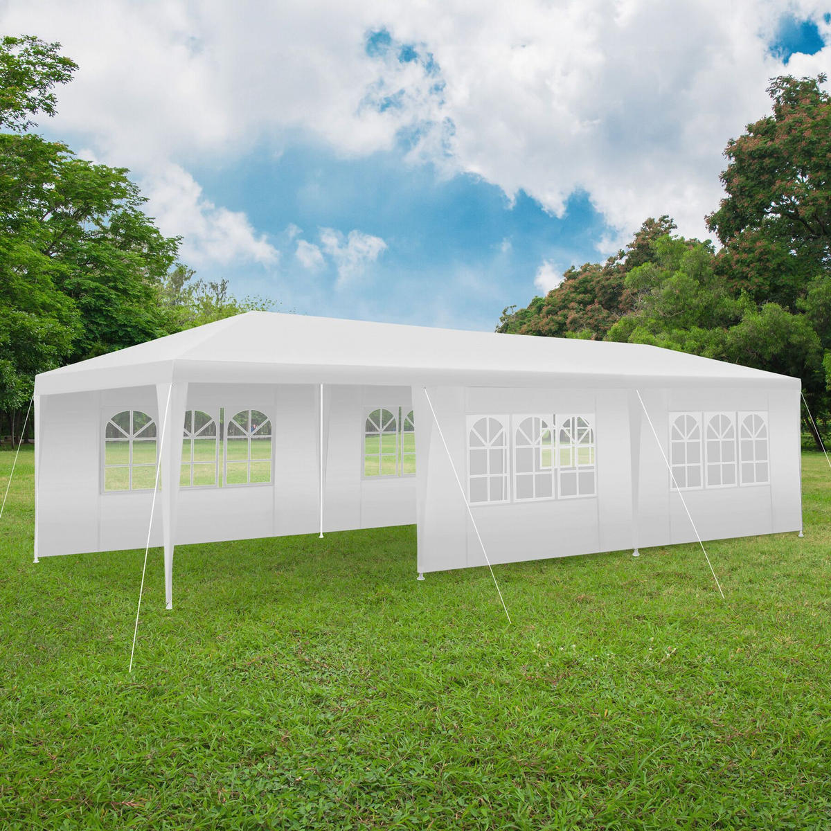 PAVILLON Miramas,wasserdicht,weiß - Weiß, Kunststoff (300/250/900cm) - tectake