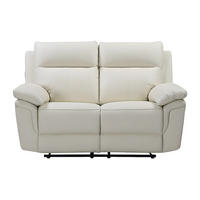 RELAXSOFA - 2 Personen - leder - elfenbeinfarben Pakita - Weiß, Leder (153/102/92cm) - Vente-Unique