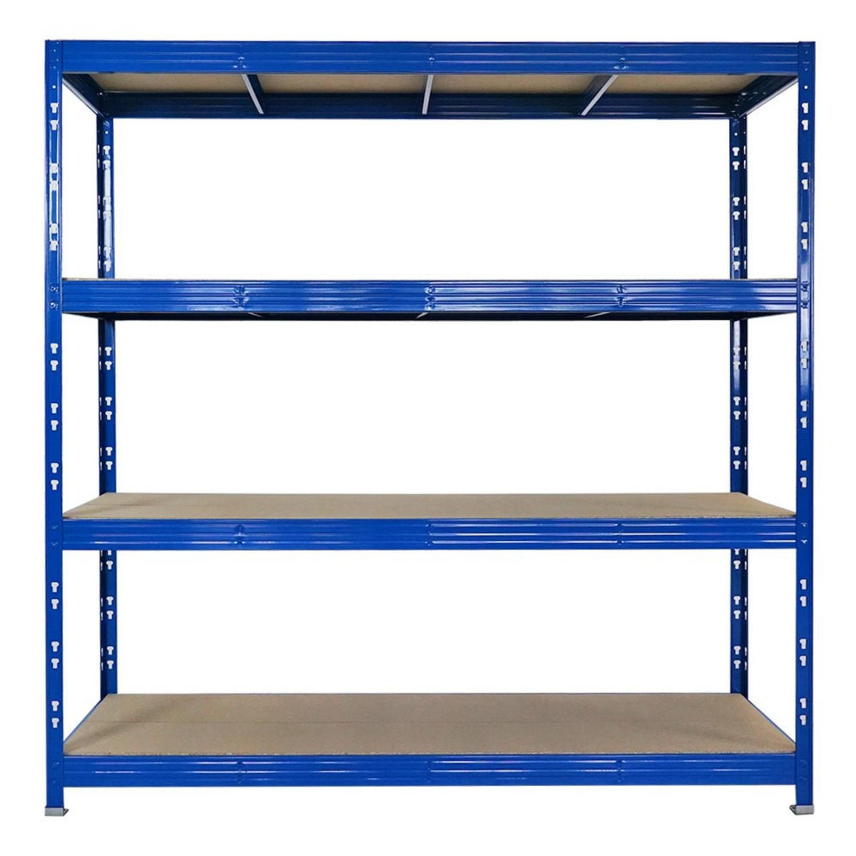 SCHWERLASTREGAL Rhino 200x200x60 cm 4 Spanplatten-Ebenen 8mm Fachlast 500 kg Blau - Blau, Metall (200/200/60cm) - PROREGAL