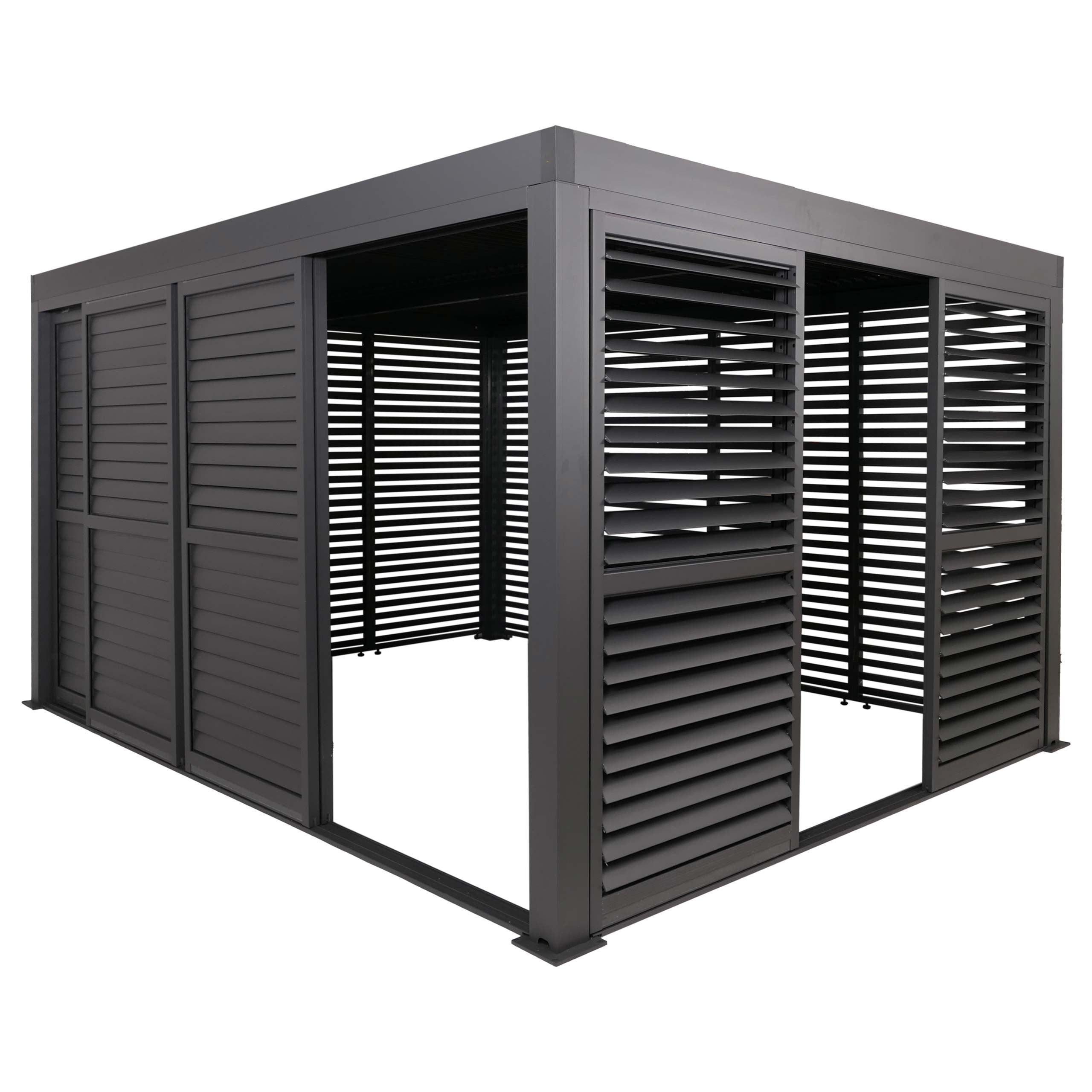 PERGOLA 220x400x300cm Anthrazit - Anthrazit, Metall (400/220/300cm) - BERLINLODGE