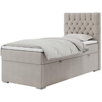 BOXBETT PERA 90/200 Beige Struktur - H3 - Rechts Seite - Beige, Holz/Textil (90/200cm) - MKS