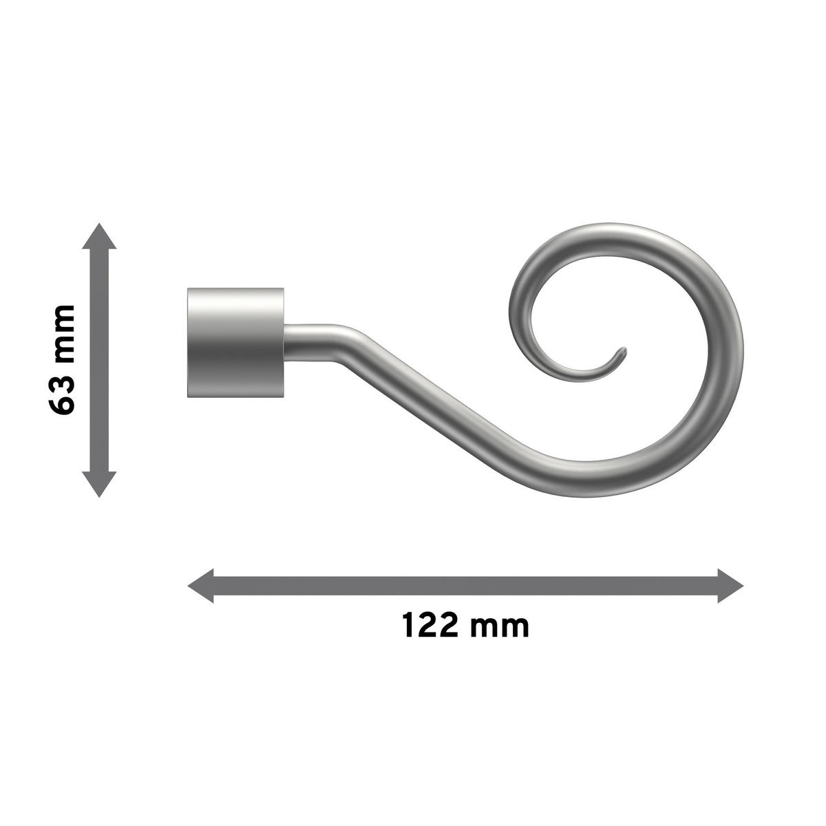ENDSTÜCKE FÜR TELESKOP-GARDINENSTANGEN Helix 16/13 mm Ø Silbergrau, Packung 2 Stück - Silberfarben/Alufarben, Kunststoff (12.2/6.3/6.3cm) - INTERDECO
