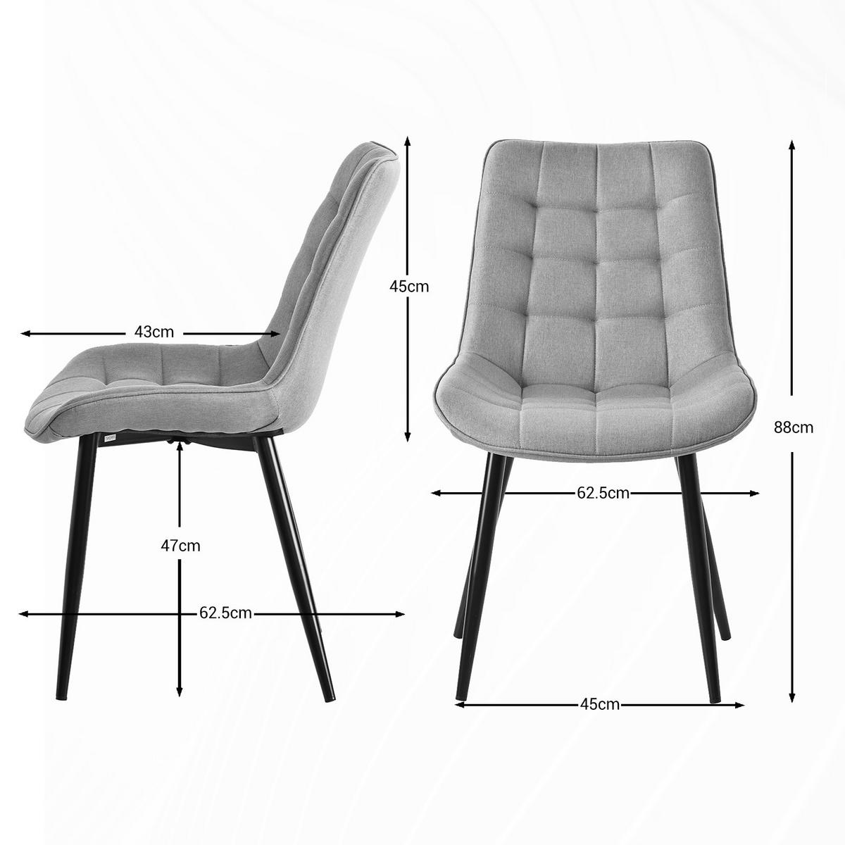 STUHL-SET 4 Stück aus Samt in Modernem Stil-YZ2 - Champagner, Textil (53/88/62.5cm) - HOMAVO