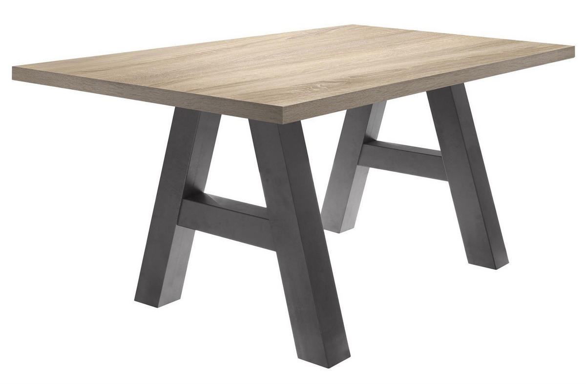 ESSZIMMERTISCH Elia 4 180 x 90 x 75 Esstisch Graphit/Eiche Sägerau - Sonoma Eiche, Holz (180/90/75cm) - 58aufmkessel