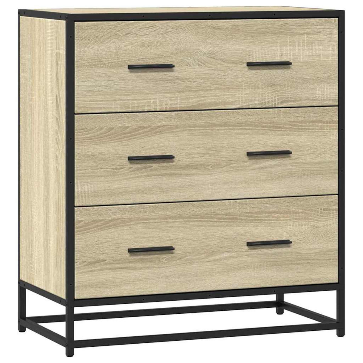 KOMMODE Sopi für Wohnzimmer Sonoma-Eiche 68x35x76 cm - Sonoma Eiche, Holz (68/76/35cm) - DELUKE