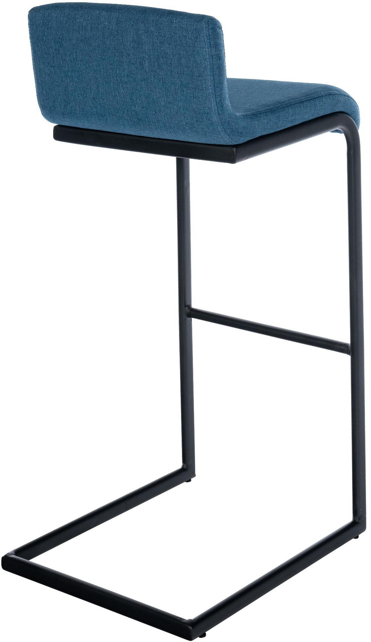 BARHOCKER Stoff Blau - Blau/Schwarz, Textil/Metall (40/96/50cm) - CLP