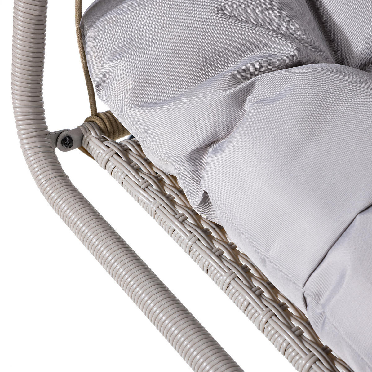 HÄNGESESSEL - Polyrattan / Stahl - Beige, Kunststoff/Textil (95/190/95cm) - home24