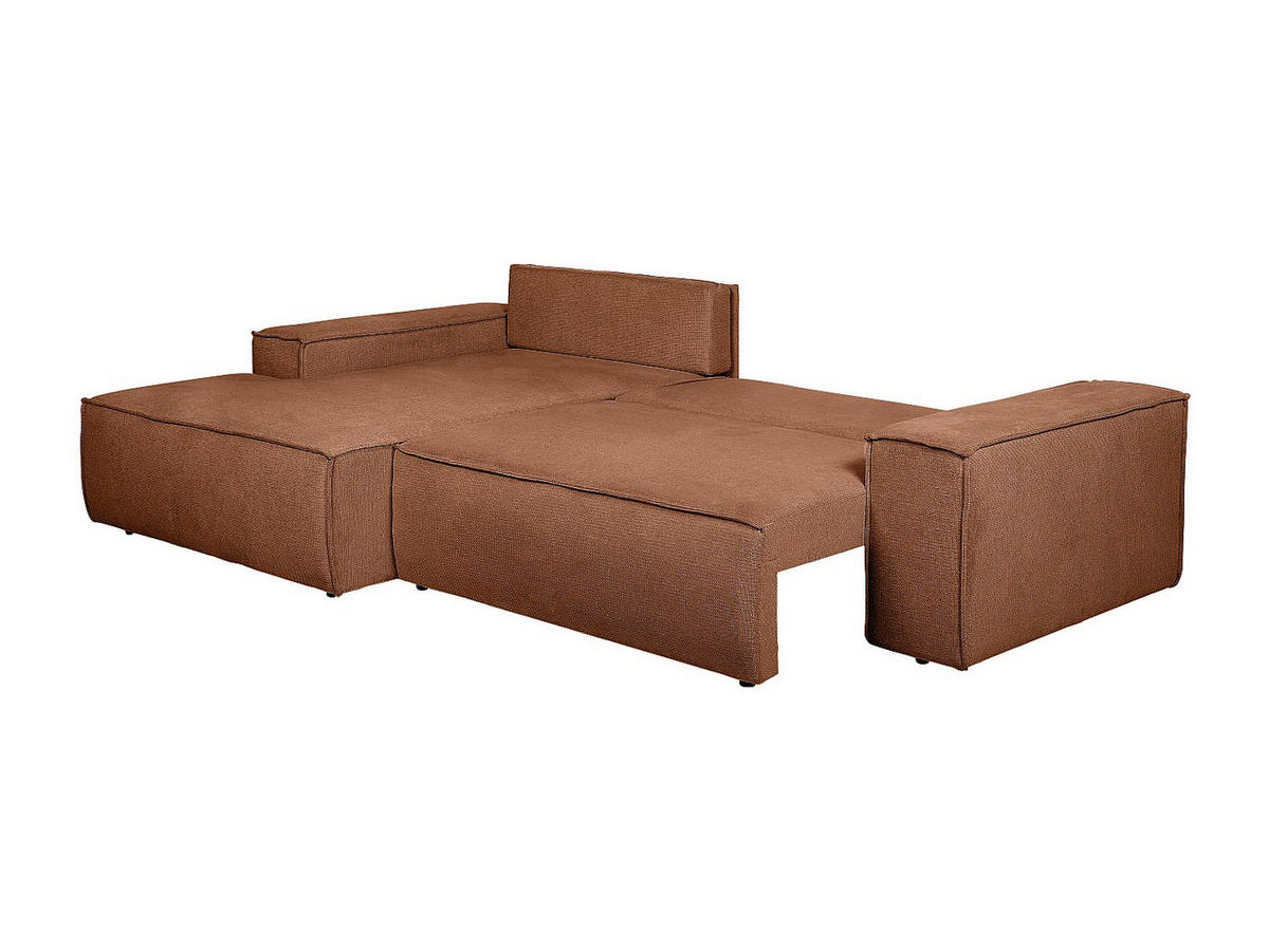 SCHLAFSOFA - 4 Personen - stoff - terracotta Amelia - Terracotta, Textil (267/85/167cm) - Vente-Unique