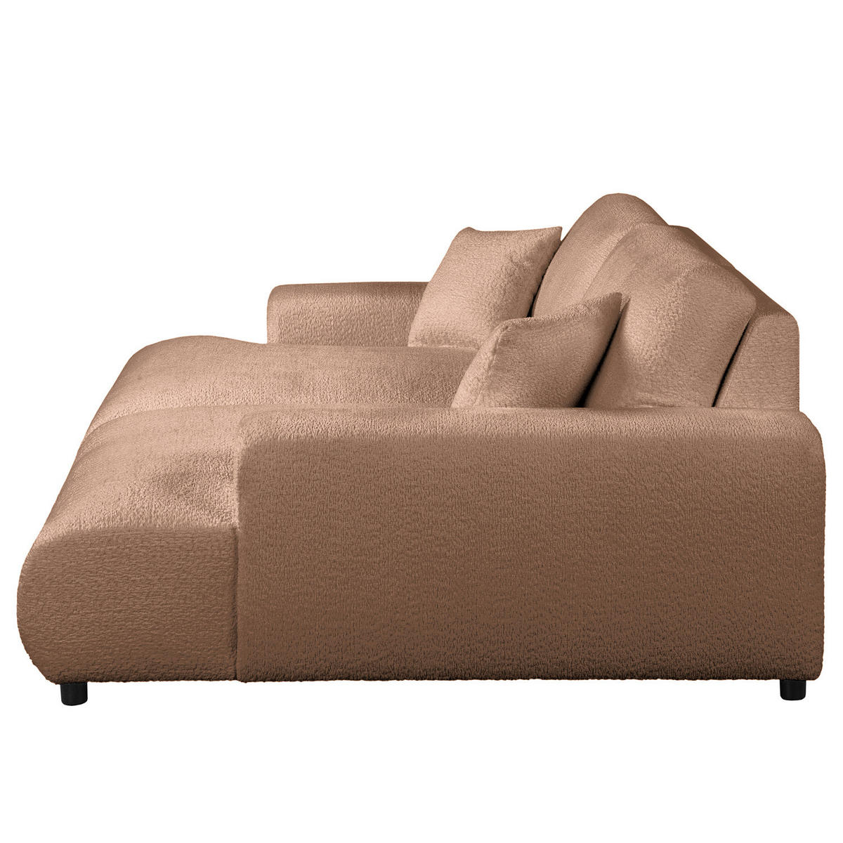 BIGSOFA - Hellbraun/Schwarz, Kunststoff/Textil (237/79/144cm) - home24
