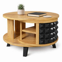 COUCHTISCH aus Spanplatte 82x80x45 cm Natur mit drehbarem Stauraum - Naturfarben, Holzwerkstoff (82.5/80/45.2cm) - IVMEU