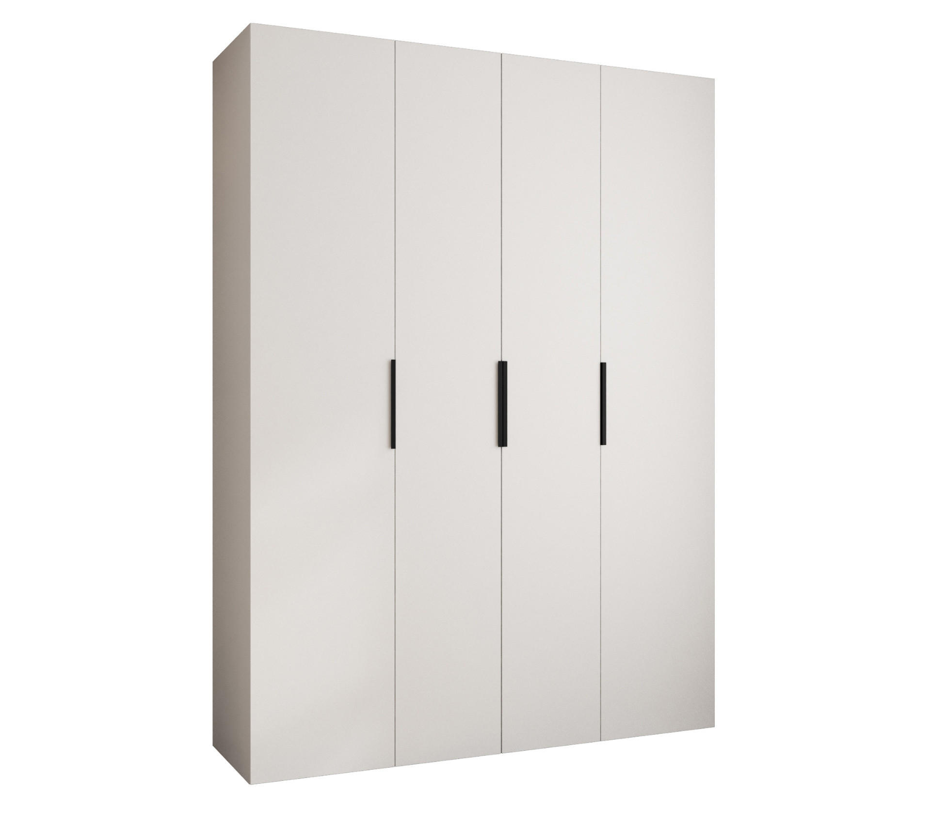 DREHTÜRENSCHRANK 245,5/180/40 4-türig - Schwarz/Weiß, Holz/Metall (180/245.5/40cm) - Abiks Möbel