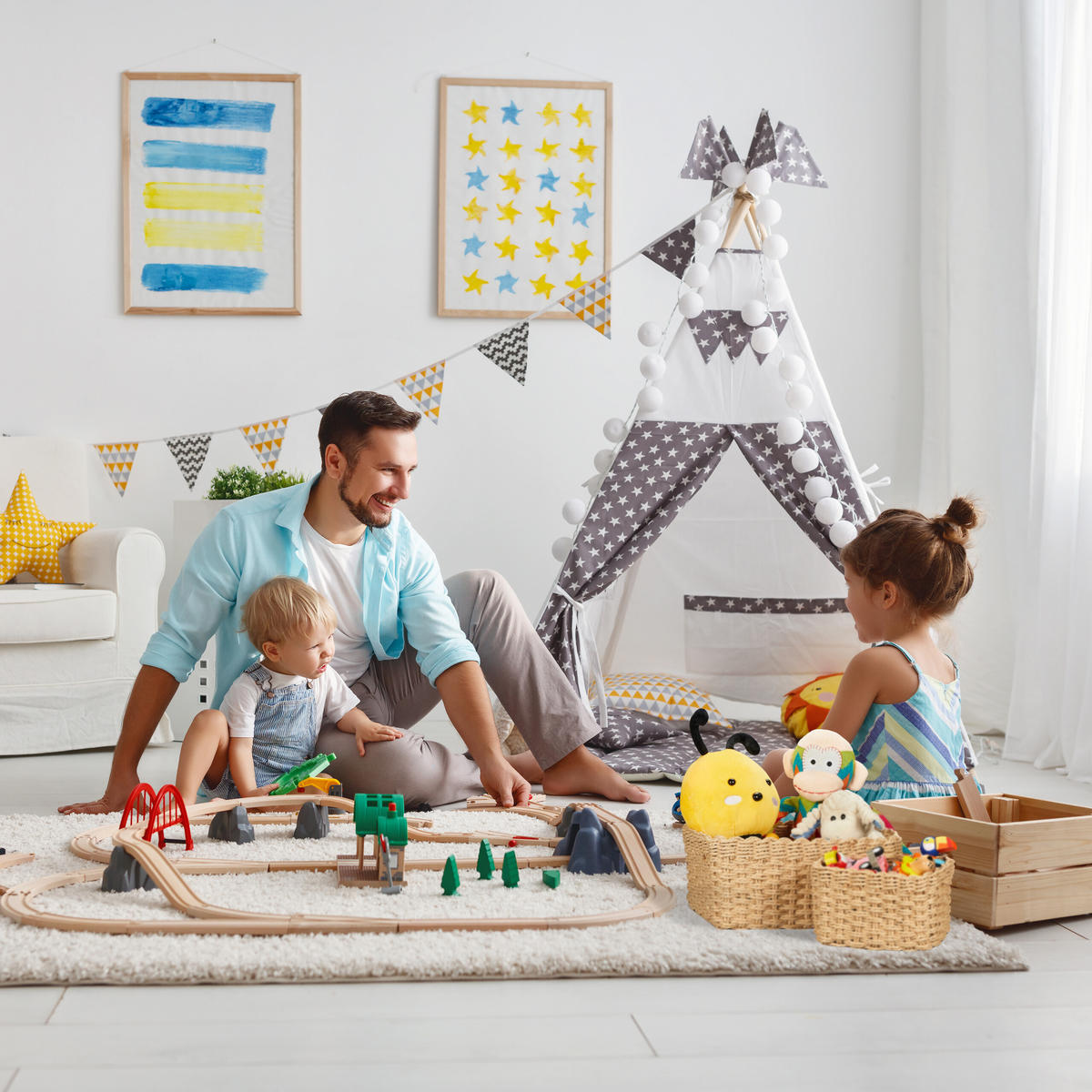 3-TLG.AUFBEWAHRUNGSKORB-SET - Hellbraun, Papier/Metall (22/29/14cm) - Relaxdays