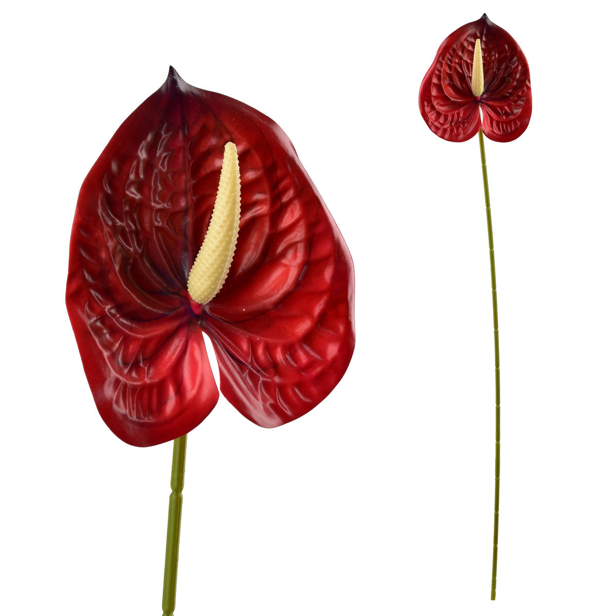 UMĚLÁ KVĚTINA Anthurium Viridis, červená - červená, plast (60cm) - Mondex