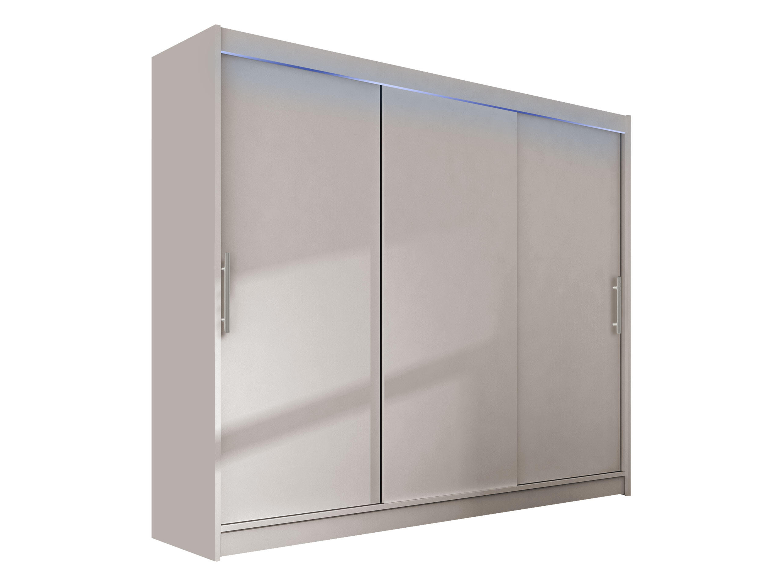 KLEIDERSCHRANK Aston II, mit RGB LED Beleuchtung - Kaschmir/Silberfarben, Holzwerkstoff/Kunststoff (250/215/58cm) - MIRJAN24