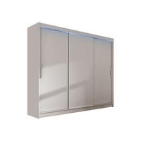 KLEIDERSCHRANK Aston II, mit RGB LED Beleuchtung - Kaschmir/Silberfarben, Holzwerkstoff/Kunststoff (250/215/58cm) - MIRJAN24