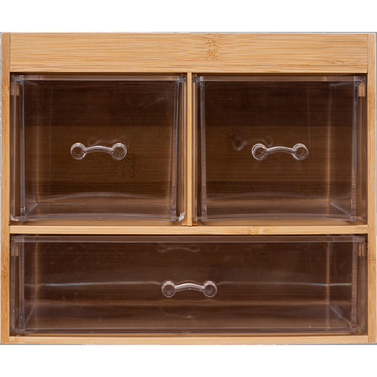 SCHMUCKORGANIZER Selena mit 3 Schubladen, Bambus, Kunststoff, 24 x 15 x 20 - Beige, Holz (15/20/24.2cm) - 5five Simply Smart