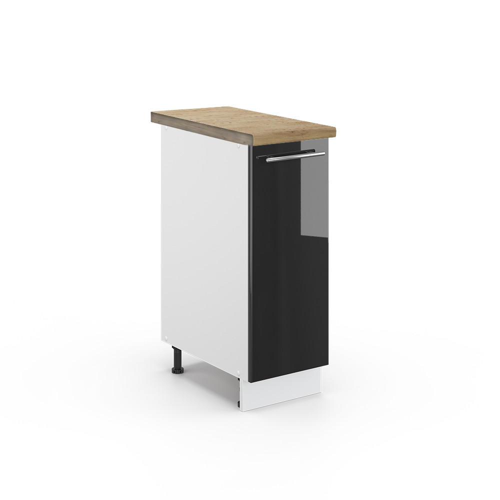 APOTHEKERSCHRANK Fame-Line Anthrazit Hochglanz 30 cm, AP Eiche - Anthrazit/Weiß, Holzwerkstoff (30/82/60cm) - Vicco