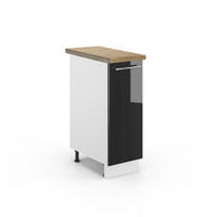 APOTHEKERSCHRANK Fame-Line Anthrazit Hochglanz 30 cm, AP Eiche - Schwarz Hochglanz/Anthrazit, Holzwerkstoff (30/82/60cm) - Vicco