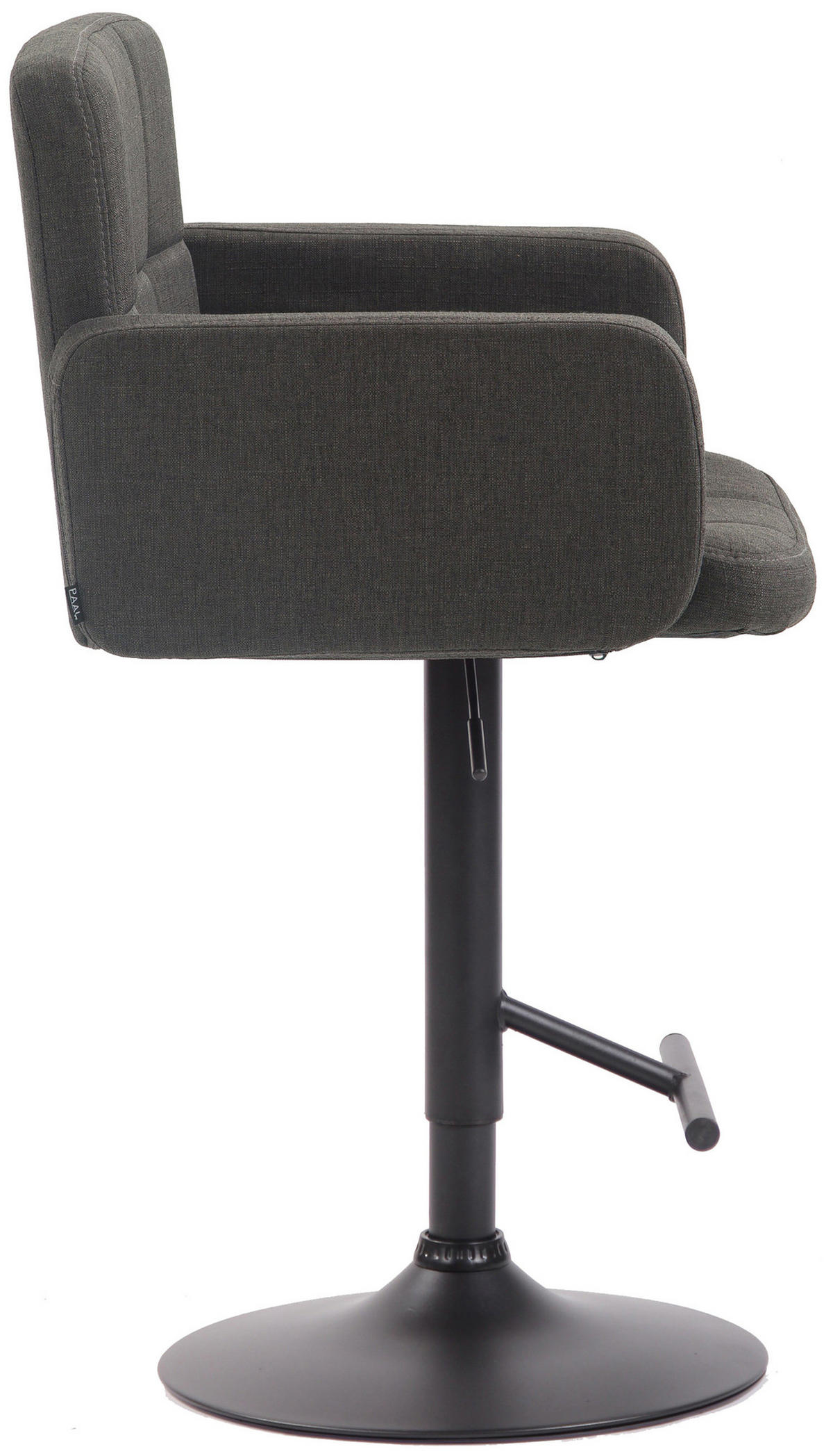 BARHOCKER Lausanne, Gestell schwarz, Stoff Dunkelgrau - Dunkelgrau/Schwarz, Textil/Metall (60/100/56cm) - TPFLiving