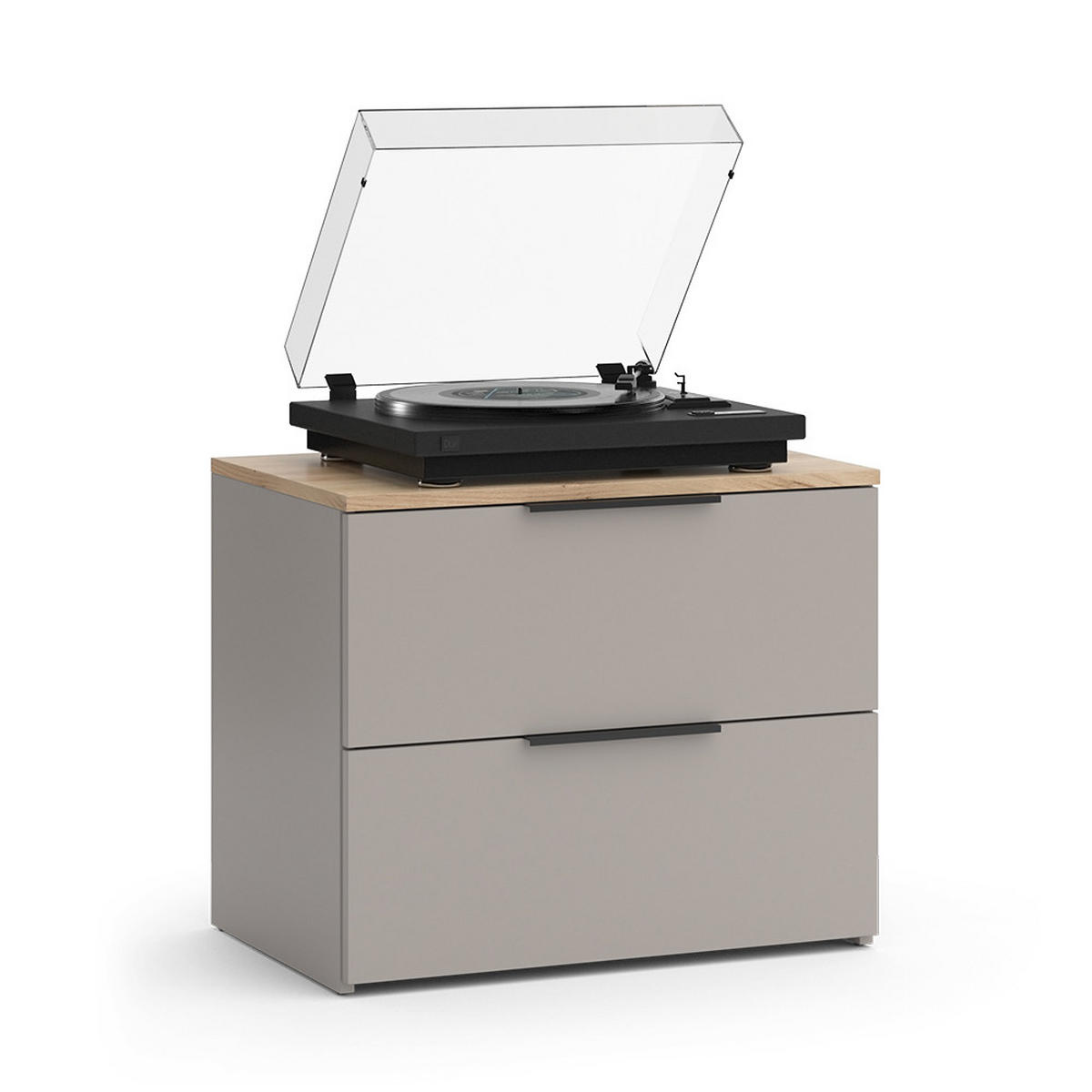 KOMMODE Wido Greige 60 x 50 cm mit 2 Schubladen - Greige/Sonoma Eiche, Holzwerkstoff (60/50/40cm) - Vicco