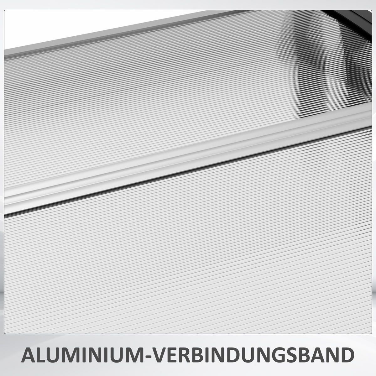 PULTVORDACH, Sonnenschutz und Regenschutz, 200 x 96 x 27 cm, Schwarz - Transparent, Kunststoff (200/27/96cm) - Outsunny