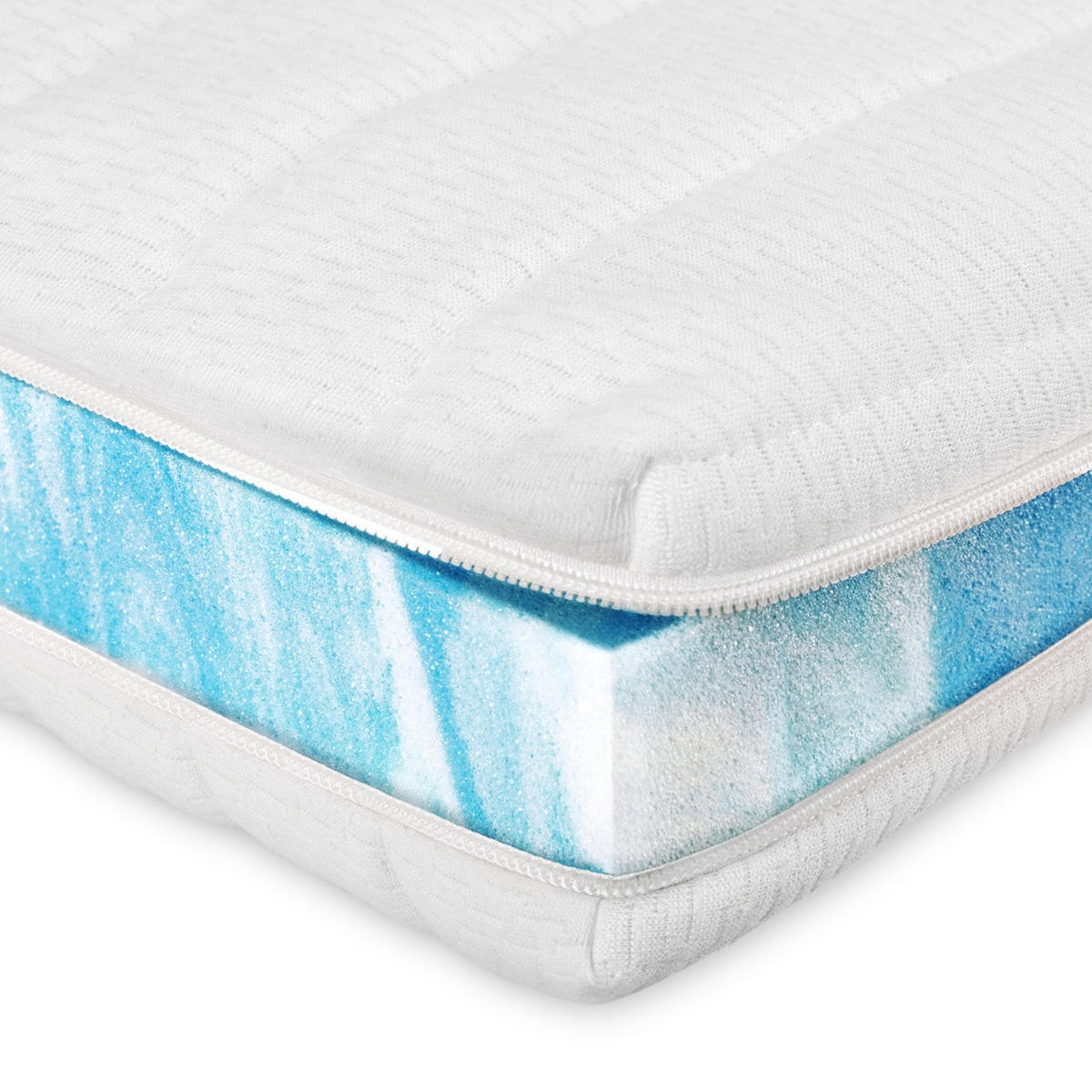 HYPERSOFT TOPPER 80/210 cm - 6cm Höhe & Toledo Bezug - Weiß, Textil (80/210cm) - AM Qualitätsmatratzen