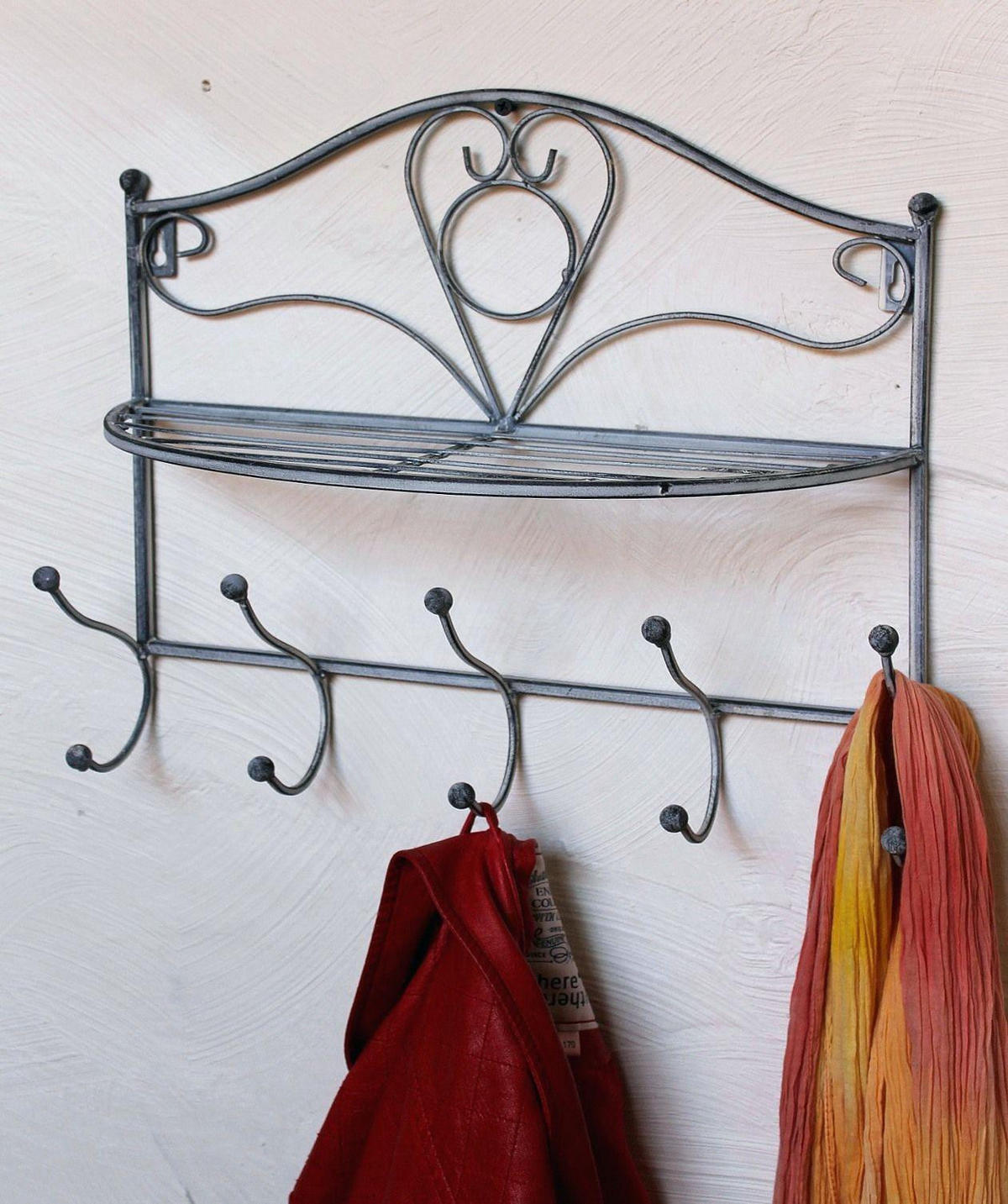 WANDGARDEROBE mit Ablage Metall Grau 38/16/34 cm - Grau, Metall (38/34/16cm) - DanDiBo