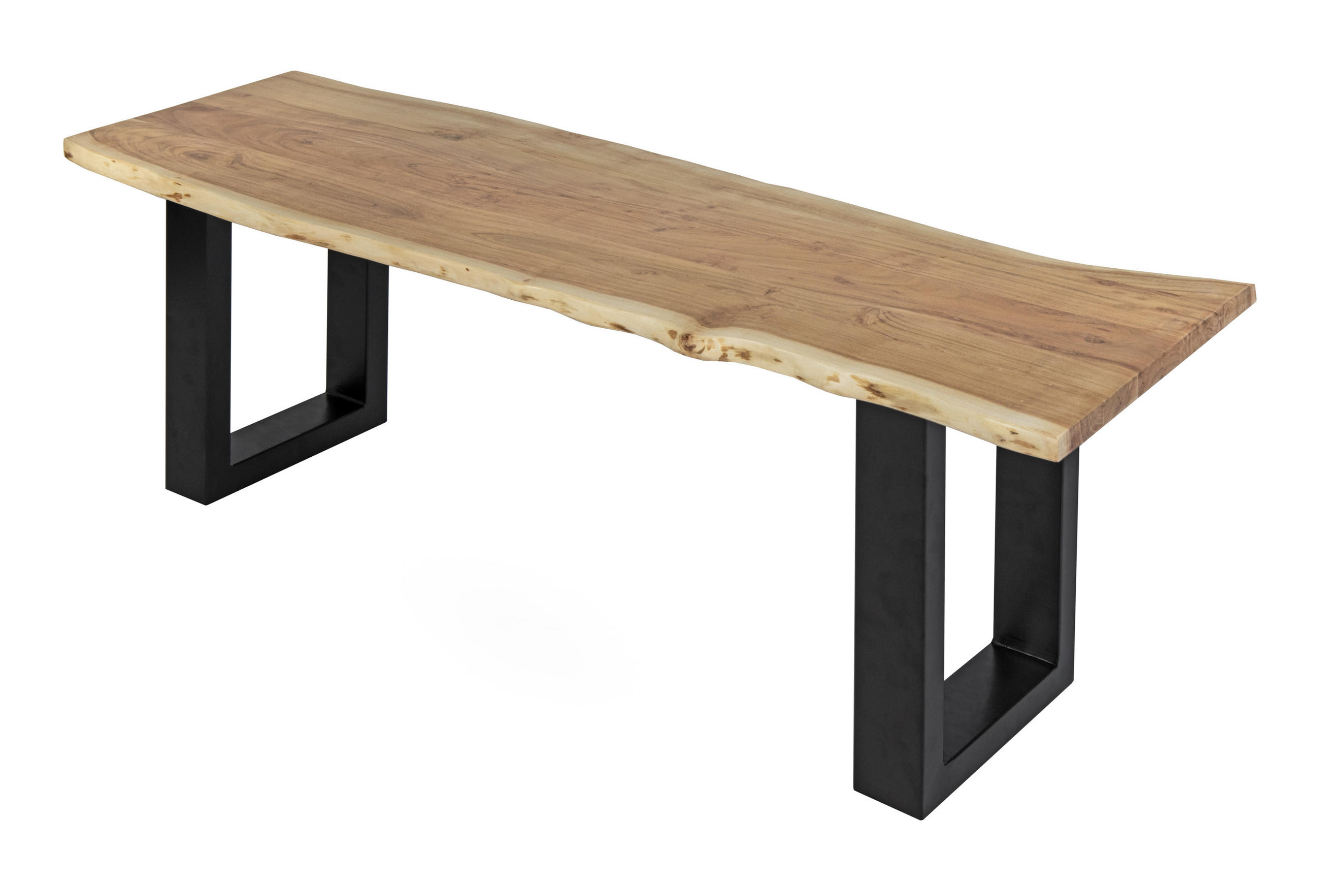 SITZBANK NOAH - Beige/Schwarz, Holz/Metall (120/47/42cm) - SAM