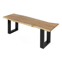 SITZBANK NOAH - Beige/Schwarz, Holz/Metall (160/47/42cm) - SAM