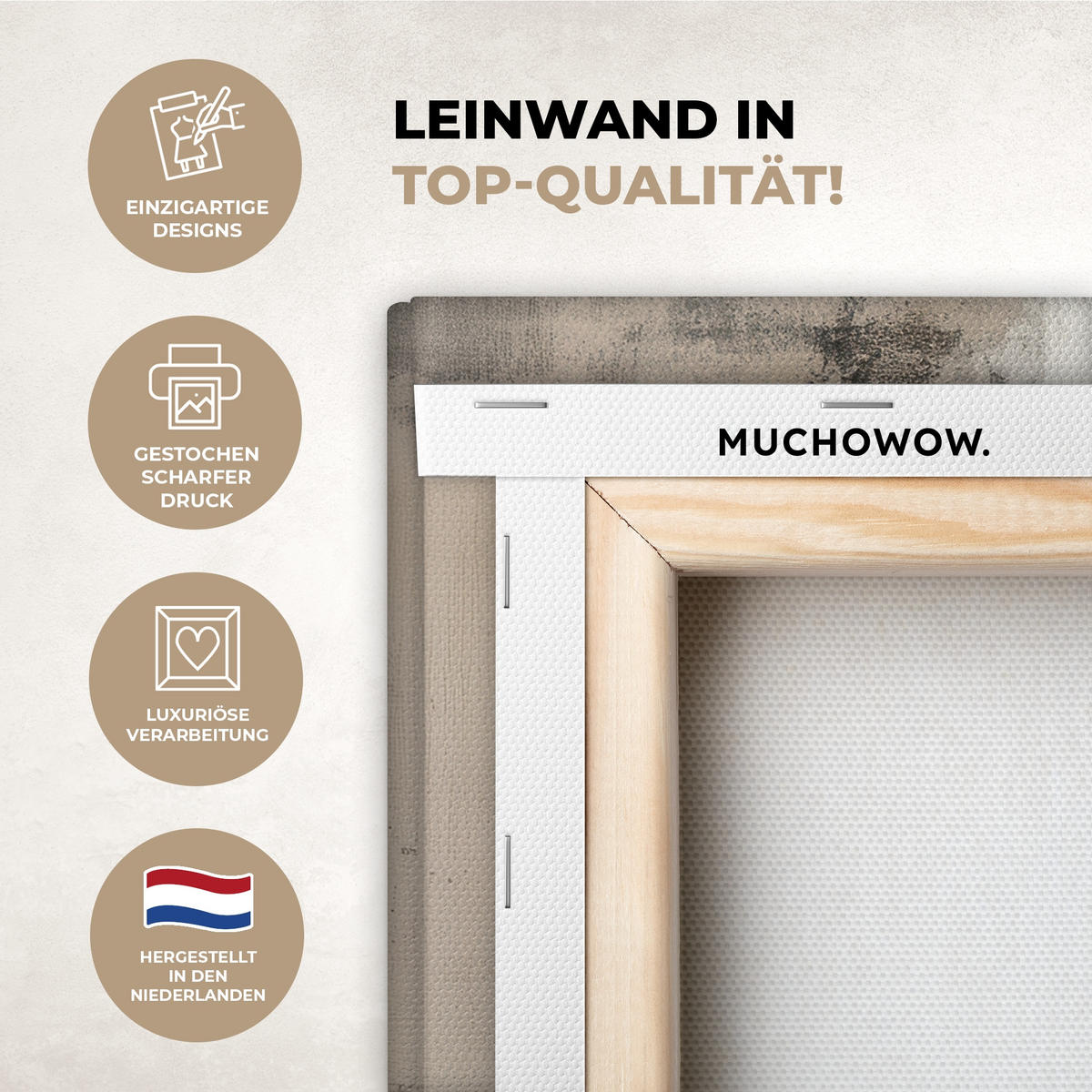 LEINWANDBILD Wabi sabi - Pflanze - Beige 20x20 cm - Taupe, Textil (20/20cm) - MuchoWow