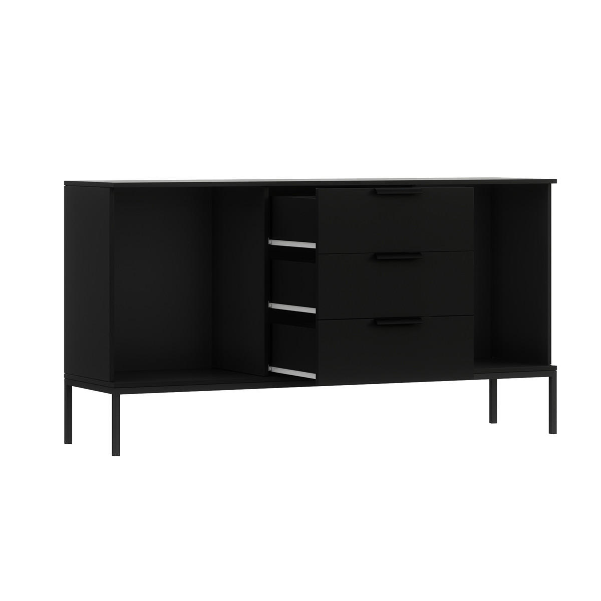 SIDEBOARD Melchior Schwarz - Schwarz, Holzwerkstoff (80/35/80cm) - Petits-meubles