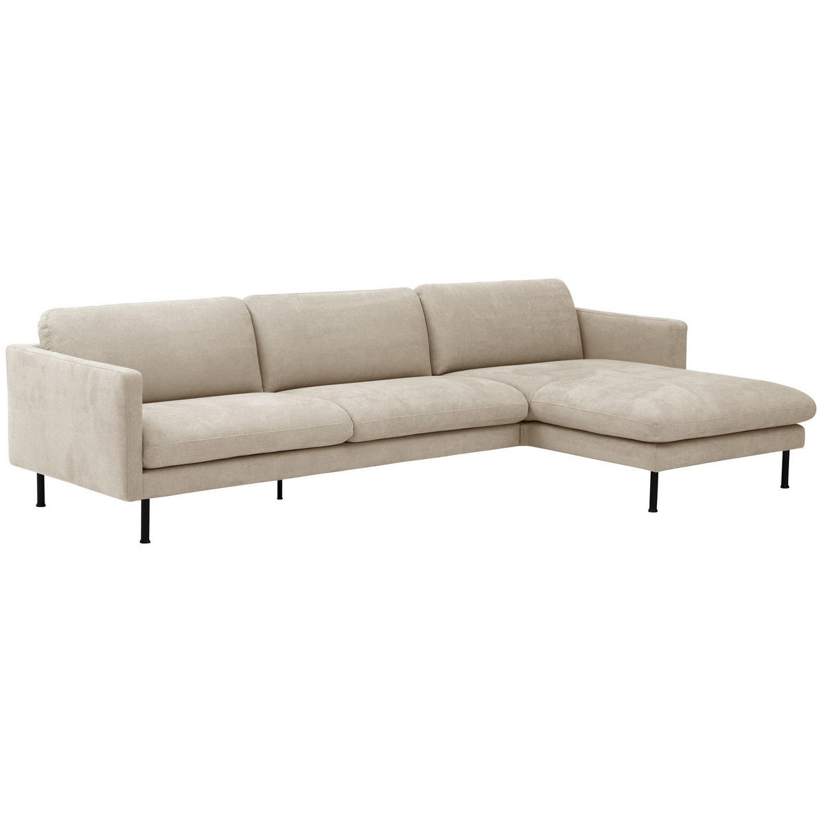 ECKSOFA mit Longchair rechts Katina Flachgewebe beige - Beige, Kunststoff (160/286cm) - 58aufmkessel