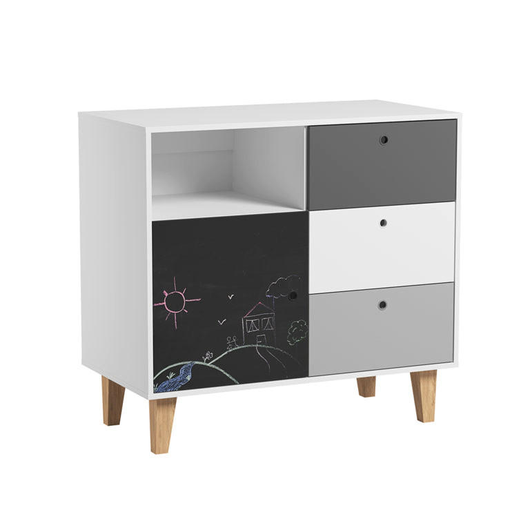KINDERKOMMODE Schwarz - Schwarz, Holzwerkstoff (103.5/96.5/55cm) - Petits-meubles