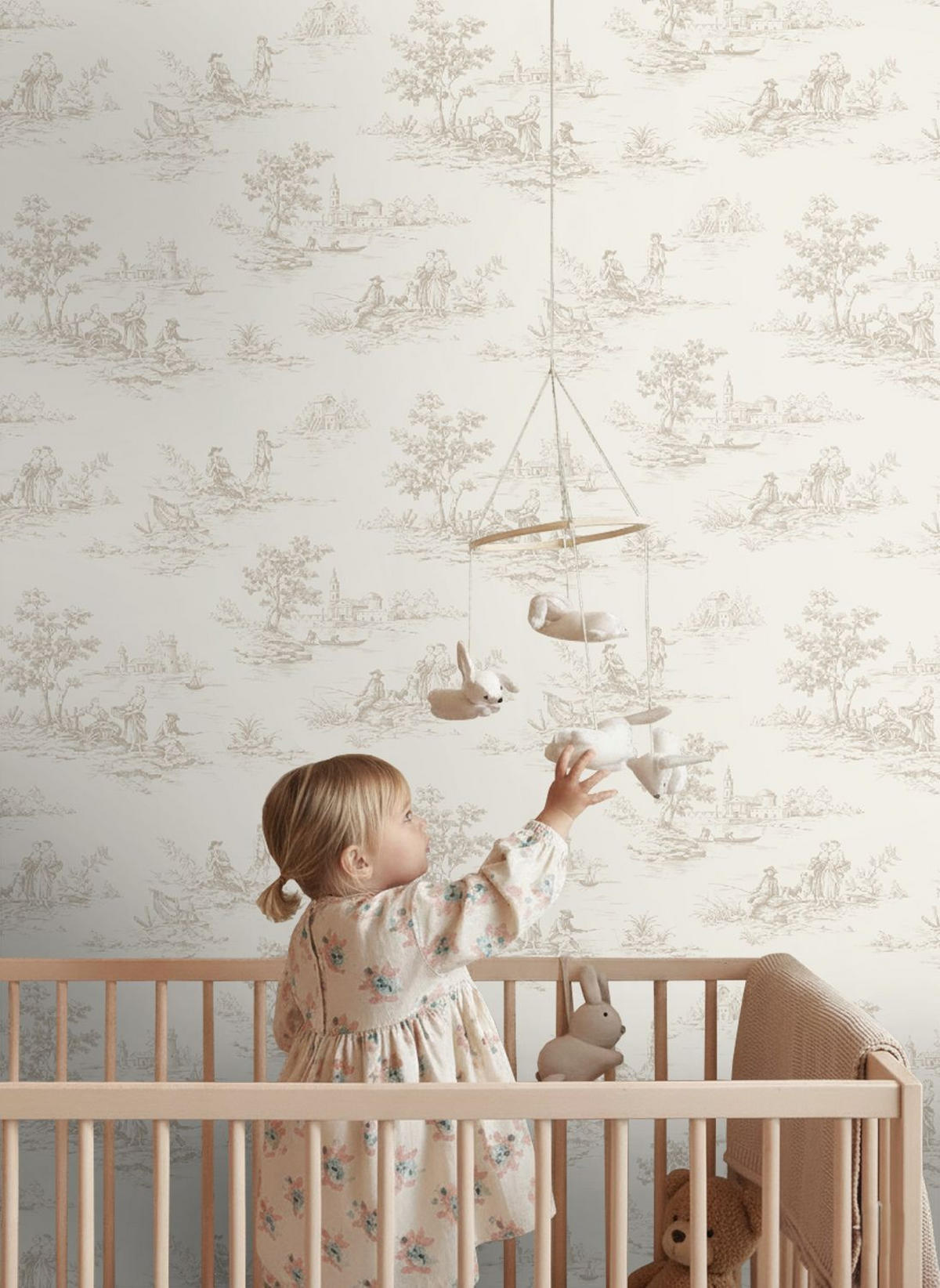 TAPETE Toile de Jouy 50 x 900 cm - Weiß, Papier (50/900cm) - ESTAhome