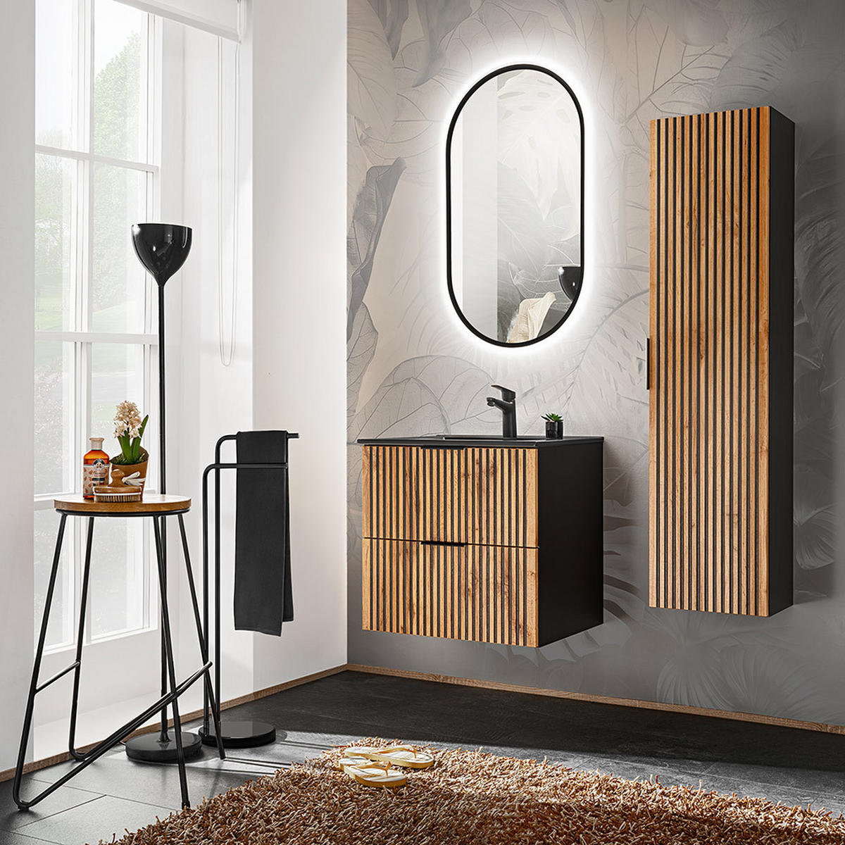 HOCHSCHRANK Xanten-56 - Braun, Holzwerkstoff (35/140/25cm) - Lomado