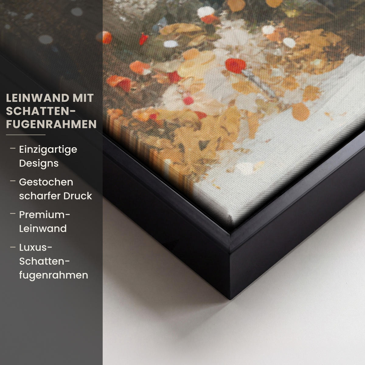 LEINWAND Bilder mit Rahmen - Weihnachten - Zuhause - Winter - Schnee - 90x60 - Creme, Textil (90/60cm) - MuchoWow