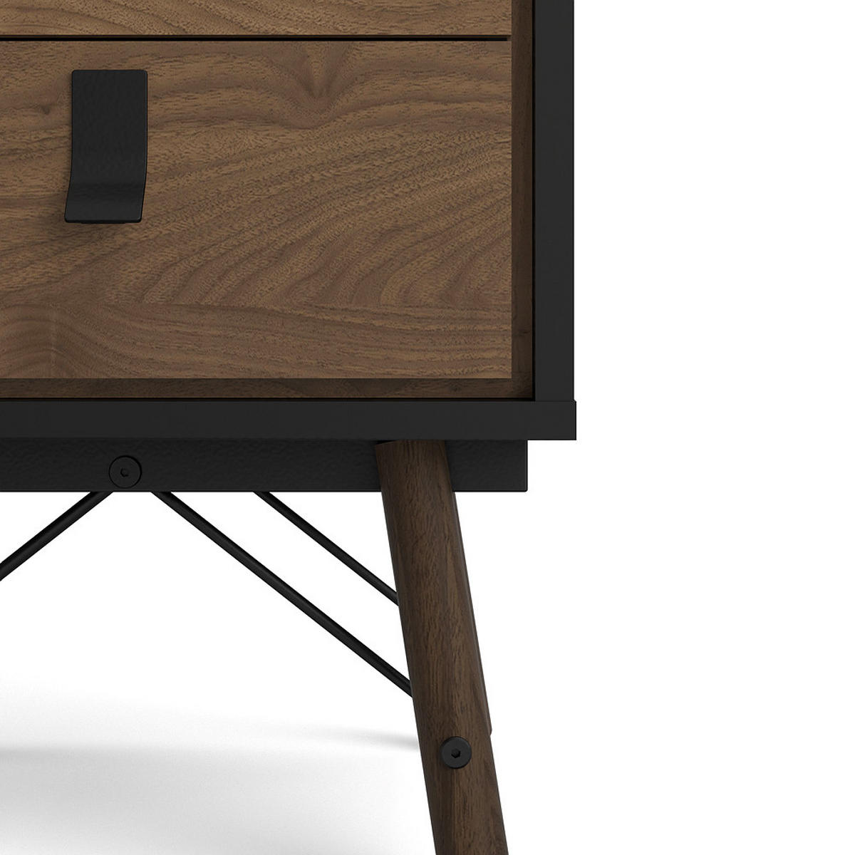 NACHTSCHRANK mattschwarz - Schwarz, Holzwerkstoff (43/60/40cm) - ebuy24