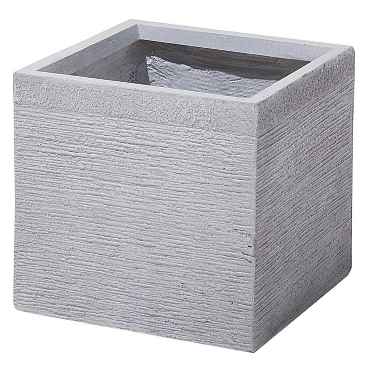 BLUMENTOPF weiß quadratisch 30/30/28 cm Paros - Weiß, Naturmaterialien (28cm) - Beliani