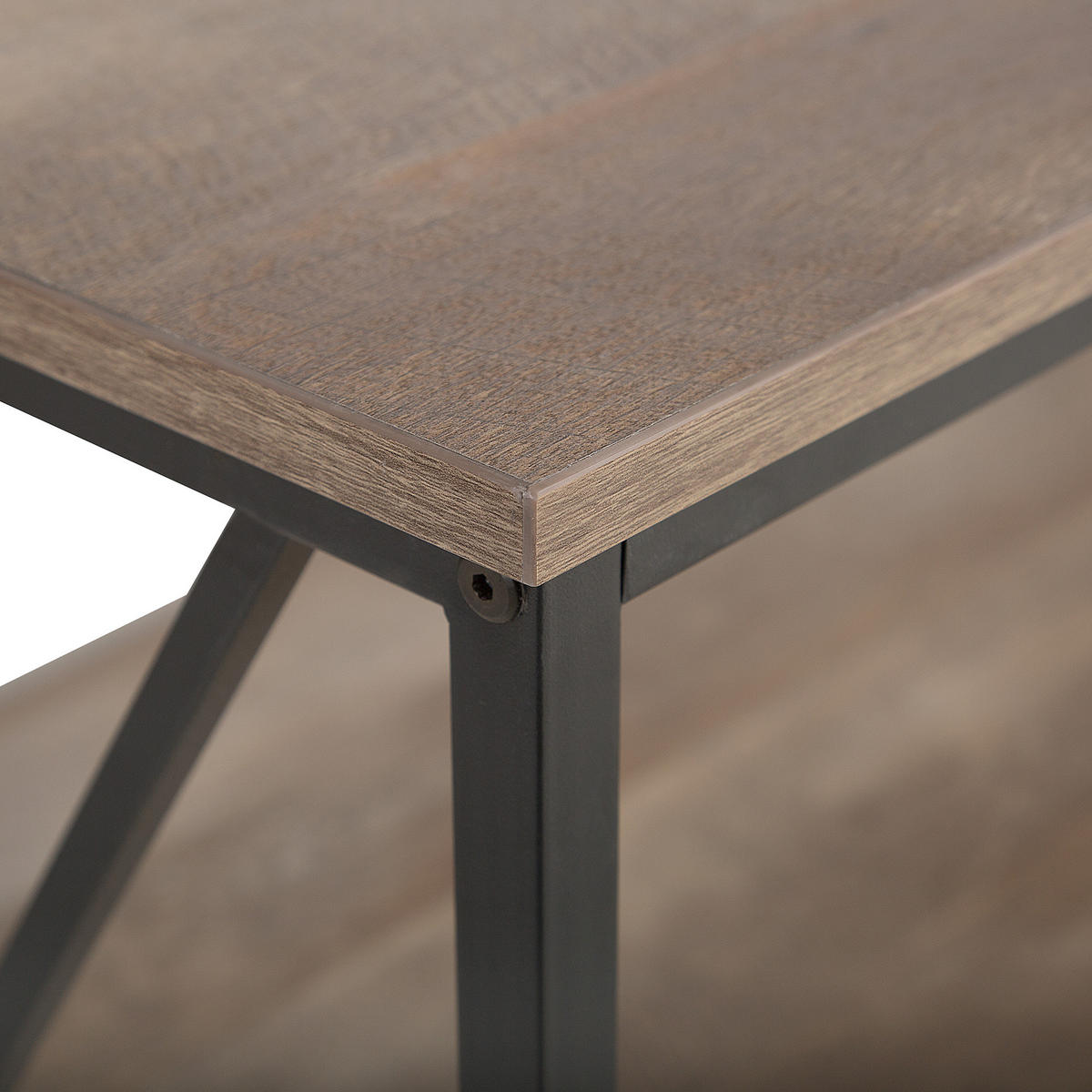COUCHTISCH dunkler Holzfarbton rechteckig 60/120 cm Forres - Dunkelbraun/Schwarz, Holzwerkstoff (60/120/46cm) - Beliani